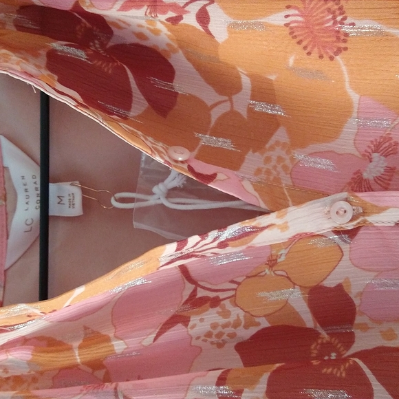 Dress by Lauren Conrad, Size Med. Floral multi color, sheer with under lay. - Picture 6 of 6